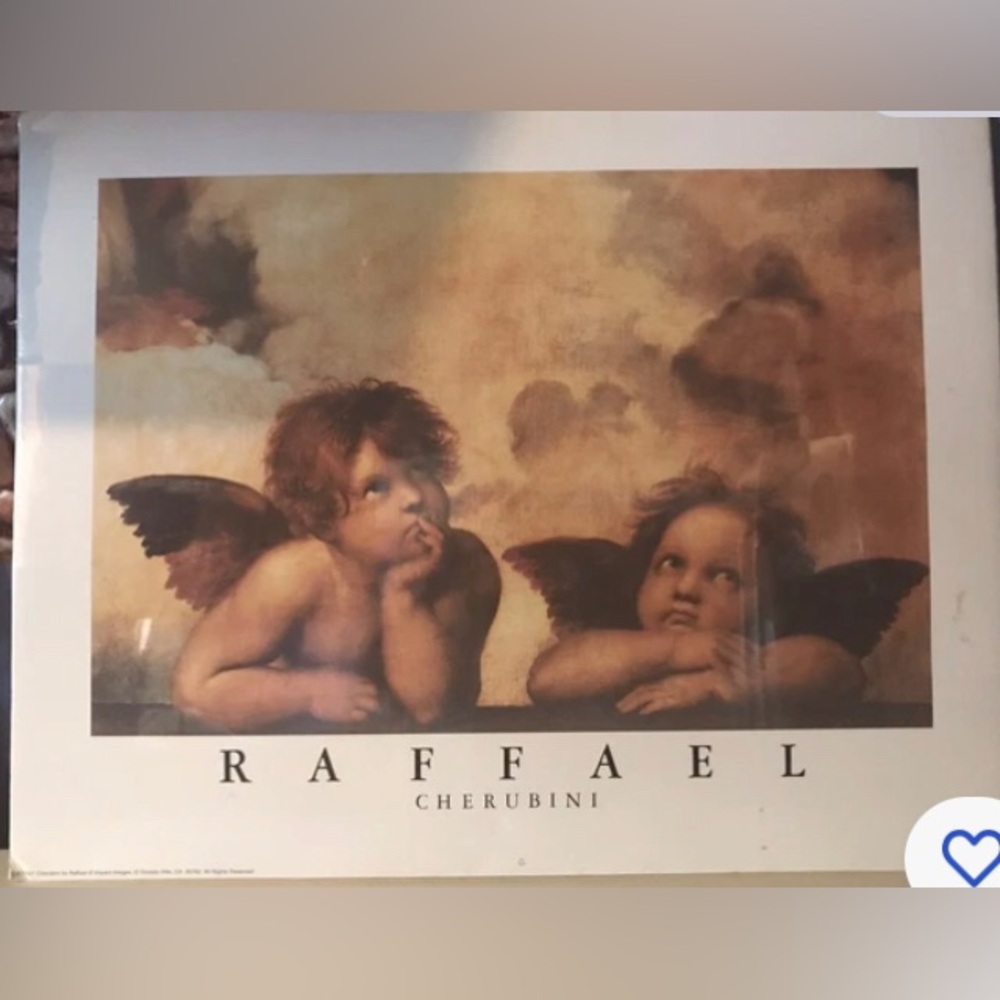 Vintage~16x20 RAFFAEL Cherubini Print~Accento Craft~Still In Plastic ~Ships Fast